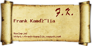 Frank Kamélia névjegykártya